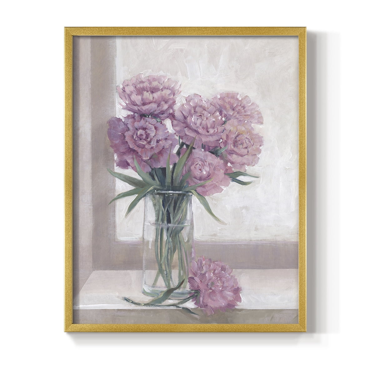 Windowsill Floral II Framed Print - Solid Wood in Single Picture Frame Solid Wood 2 Framed Print