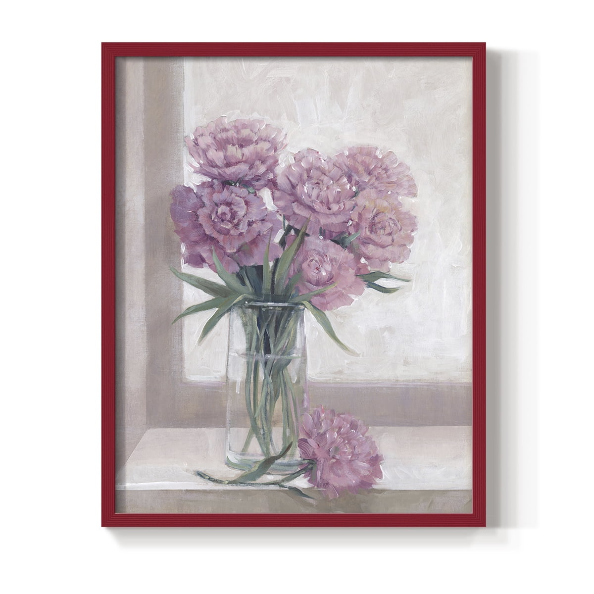 Windowsill Floral II Framed Print - Solid Wood in Single Picture Frame Solid Wood 2 Framed Print