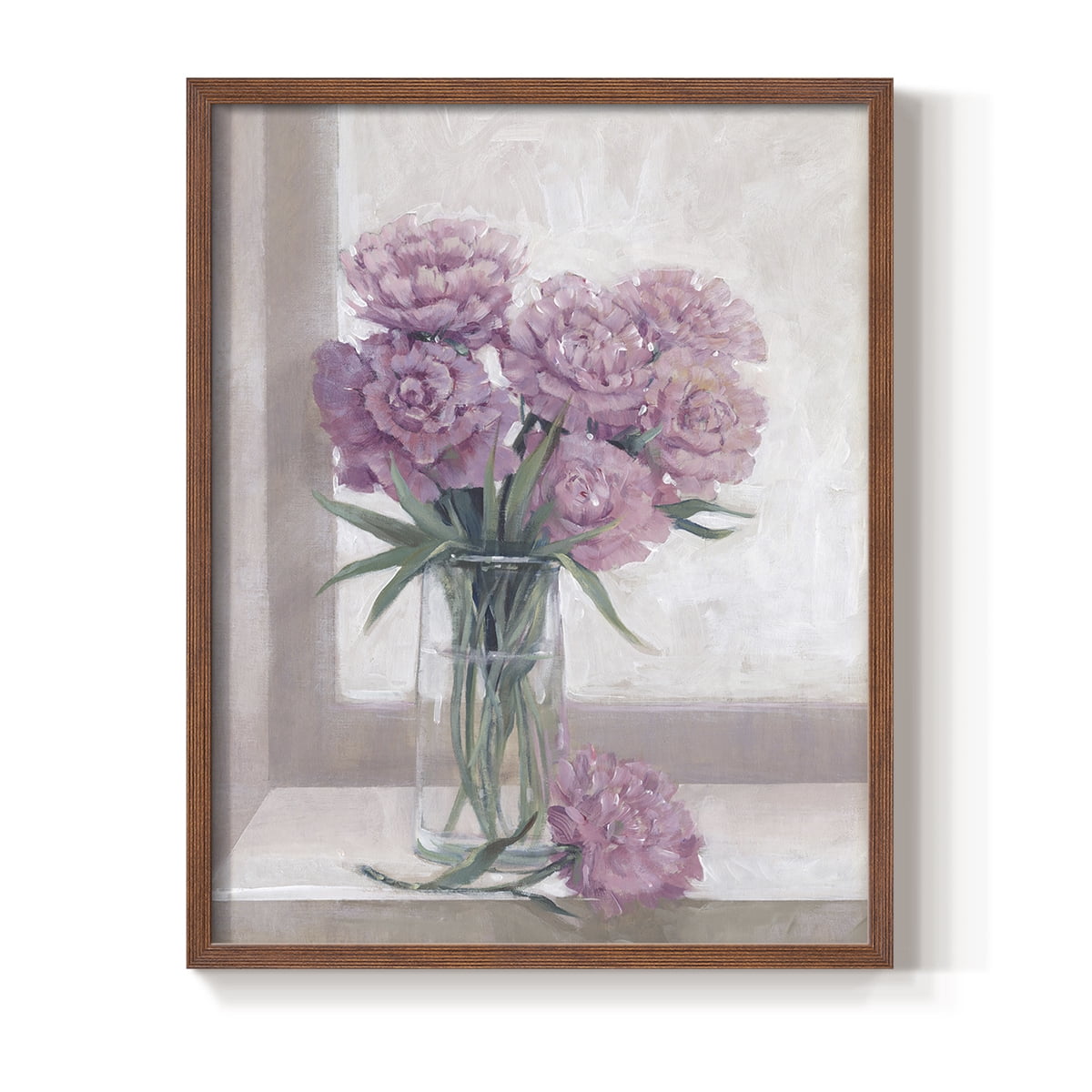 Windowsill Floral II Framed Print - Solid Wood in Single Picture Frame Solid Wood 2 Framed Print