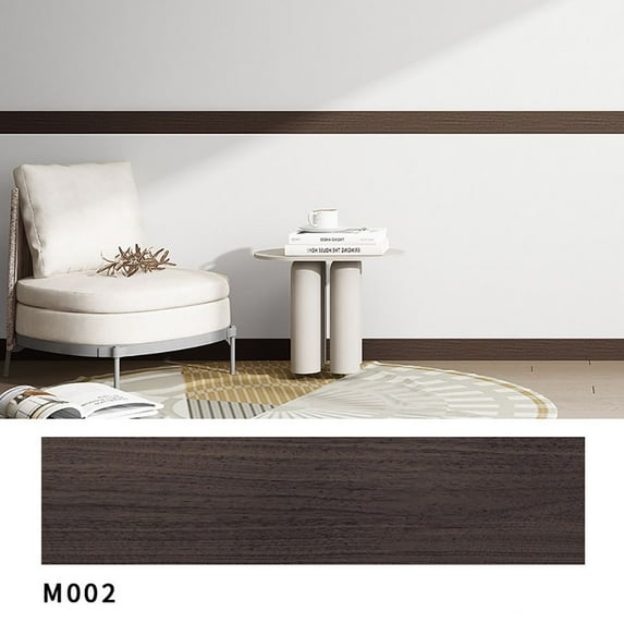 Windowsill Living Room Wood Grain Floor Tile Sticker Skirting Line Corner Wallpaper Waist Line 10X60CM M002