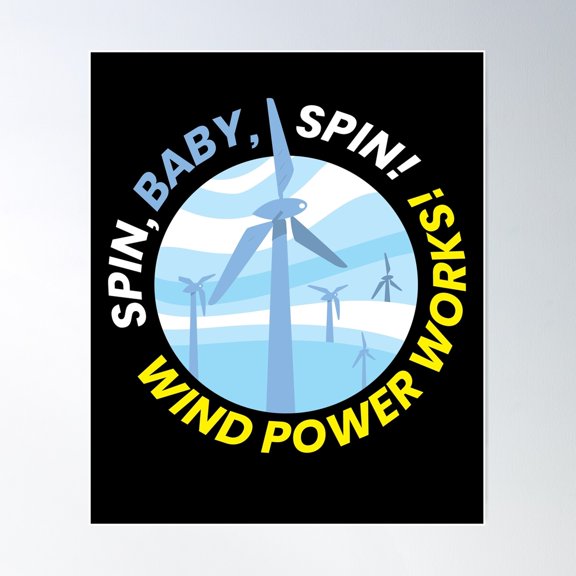 Windpower Wind Power Works Wind Energy Poster Wall Art, Modern Wall Decor For Living Room Bedroom, 16x24 UNFRAMED