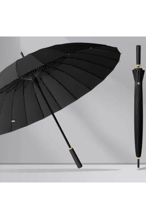 Extra Large 45 Inch Large Windproof Umbrella for Rain, Auto Open Close, Classic Handle for 2 People. Quick Dry, 24 Sturdy Ribs, Durable Outdoor & Travel Umbrella, Black