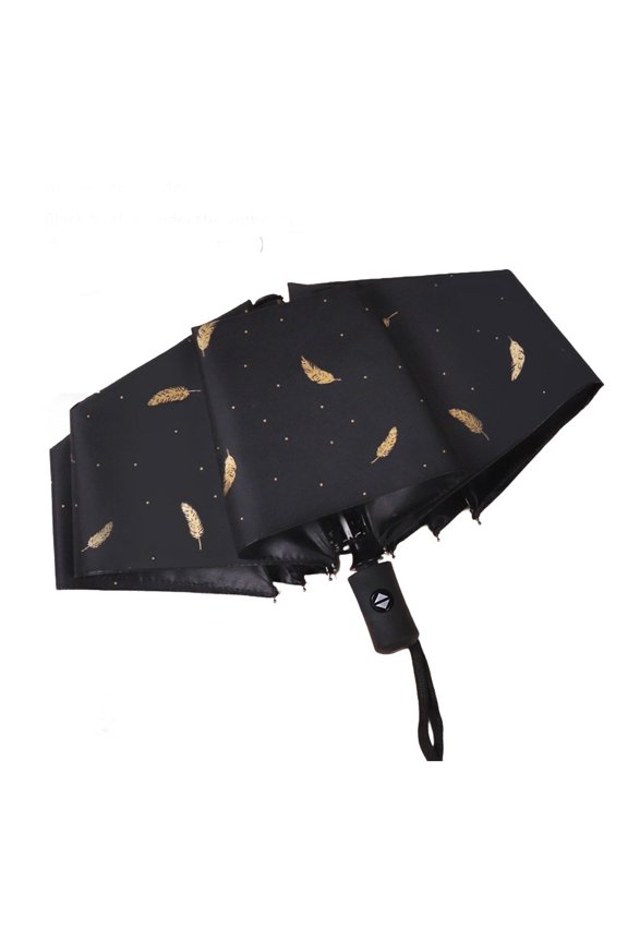 Windproof 95Cm Feather Pattern Umbrella Auto Open/Close For Sun And Rain