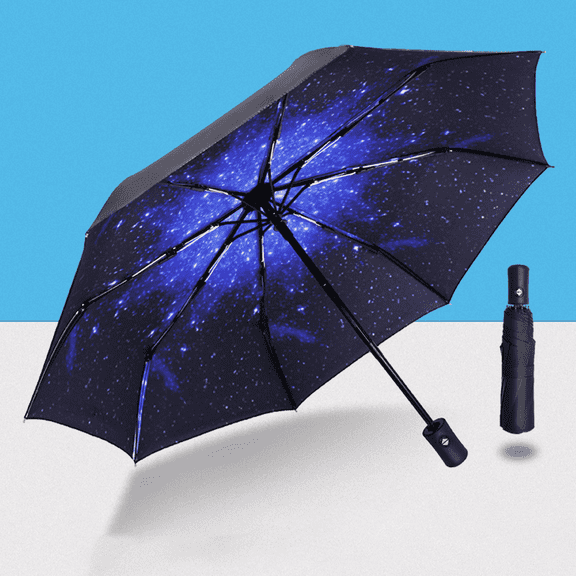 Windproof Automatic Compact Umbrella for Rain Travel Umbrella Fits Backpack & Car
