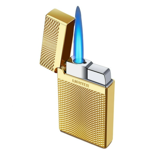 Windproof Blue Flame Mini Lighter Refillable Butane Adjustable Flame Jet Lighter for Candles Firework Camping