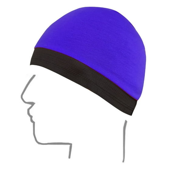 Windproof Bomber Hats Adult Headband Breathable Base Wig Cap Dome Cap Wide Edge Elastic Shaping Round Hat Summer Sweat Wicking Beanie Cap Hat For Women & Men Caps,Blue Women Polyester Spandex Hat
