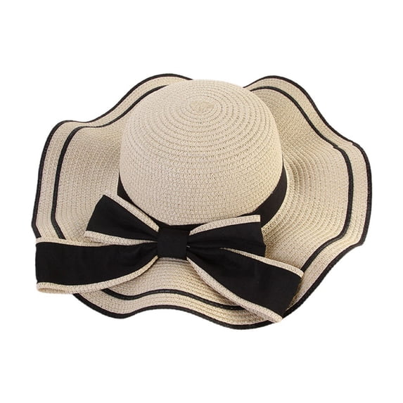 Windproof Bowknot Straw Sun Hat | Spring & Summer Wide Brim - Perfect for Daily Wear & Beach Vacations