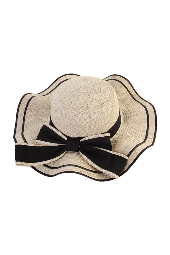 Windproof Bowknot Straw Sun Hat | Spring & Summer Wide Brim - Perfect for Daily Wear & Beach Vacations