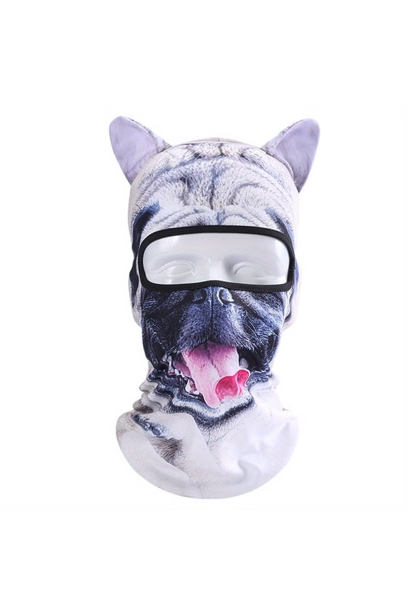 Windproof Breathable Sweat-absorbing Face Masks Animal Ears Balaclava Outdoor Cycling Sports Cosplay Neck Cover
