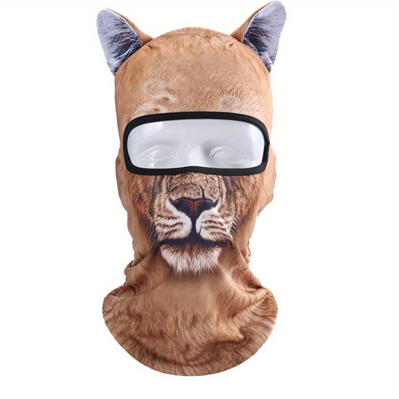 Windproof Breathable Sweat-absorbing Face Masks Animal Ears Balaclava Outdoor Cycling Sports Cosplay Neck Cover