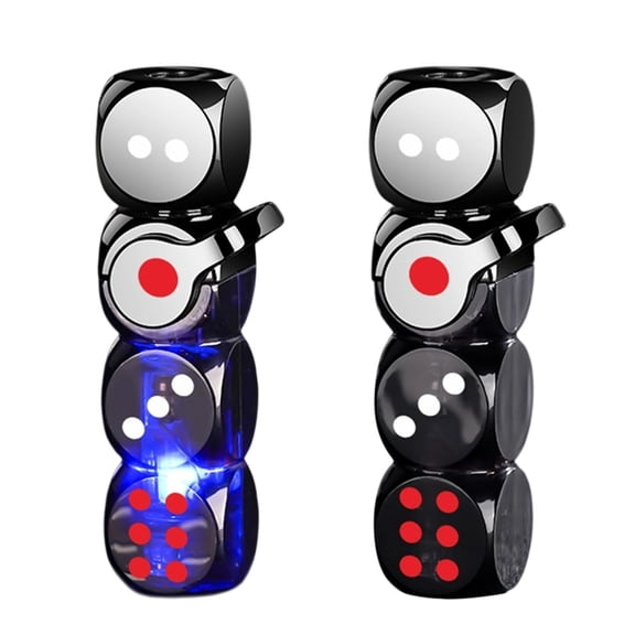 Windproof Butane Lighter - Dice-Shaped with Green Torch Flame & LED Lights for Outdoor Use and Candles(A)