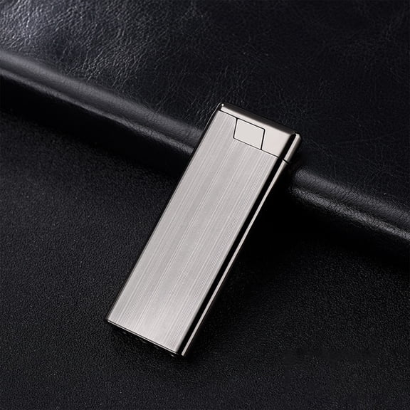Windproof Butane Lighter - Ultra-Thin Refillable Metal Lighter with Turbo Flame & Pocket Clip, Waterproof Outdoor Lighter for Camping/EDC