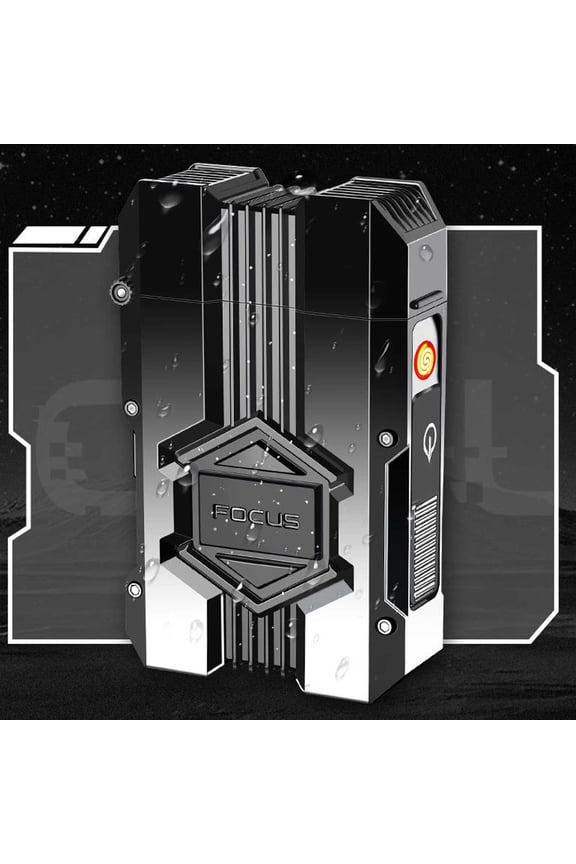 Windproof Cigarette Lighter Case | Double Direct Flame | Heavy-Duty Thick Plastic | Personalized Gift | Pocket Size 9.84x6.05x2.35cm | Unique Design | Wholesale | 1 Pc