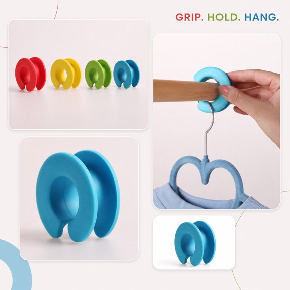 Windproof Clothes Hanger Clips for Round Rod, Locking Clothespin Spacers for Outdoor Clothesline, Anti-Slip Drying Rack Accessory for Laundry Room, 1pcs, 1Pack Red