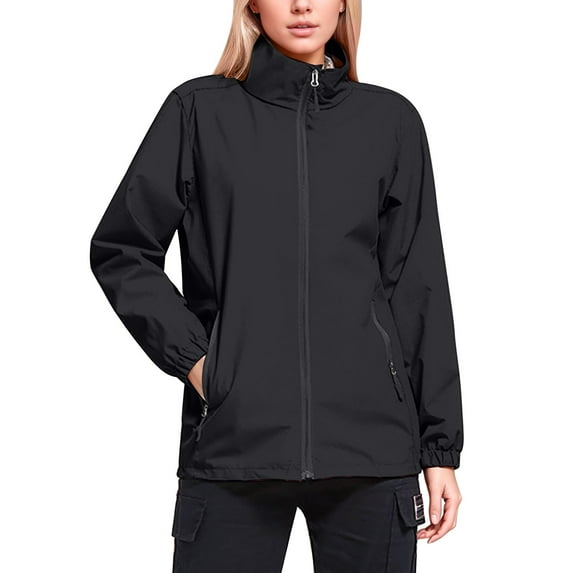 Windproof Coat With Zipper Work For Autumn And Winter Long Sleeved Work Jacket With Embroidery
