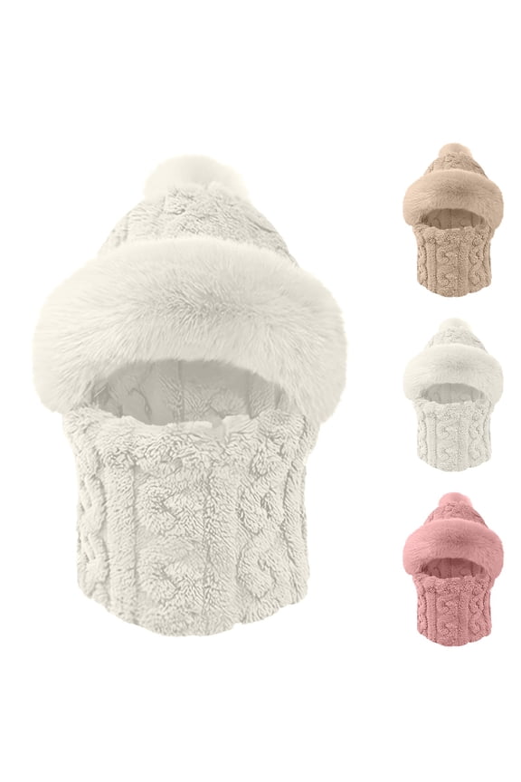 Windproof Cold Proof Warm Headpiece Hat and Scarf in One for Winter Protection