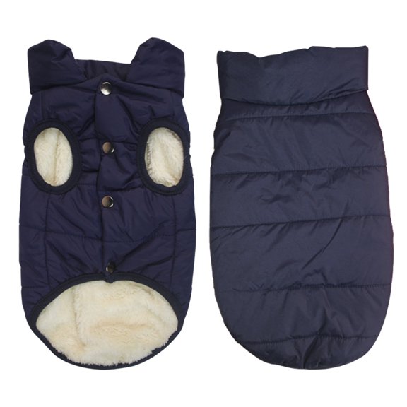 Windproof Dog Winter Jacket Coat Warm Dog Vest Cold Weather Pet Apparel with Fleece Lined for Small Medium Large Dogs, navy blue