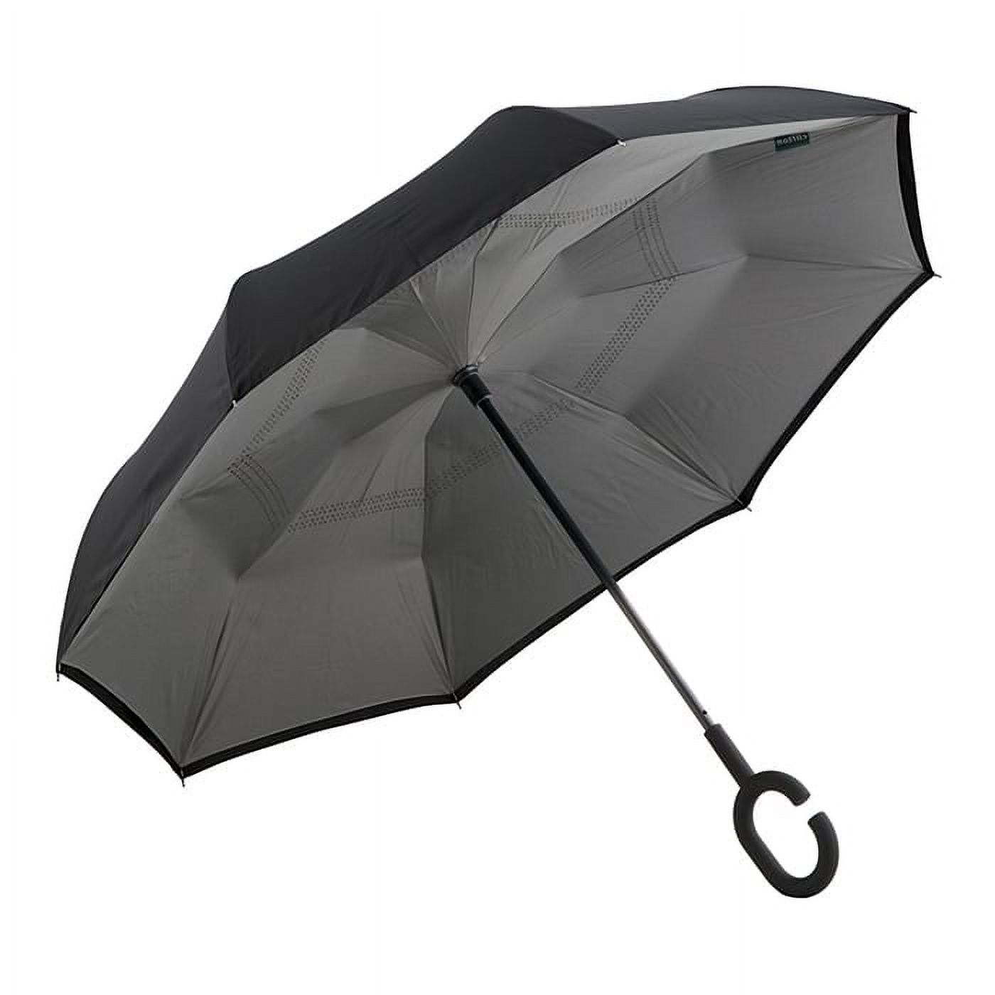 Stay Dry And Stylish With This Windproof Reverse Umbrella – C-Handle, Inverted Design!