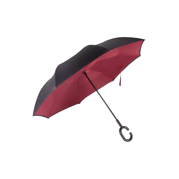 Windproof Double Layer Folding Inverted Umbrella, Self Stand Upside-Down Rain Protection Car Reverse Umbrellas with C-Shaped Handle