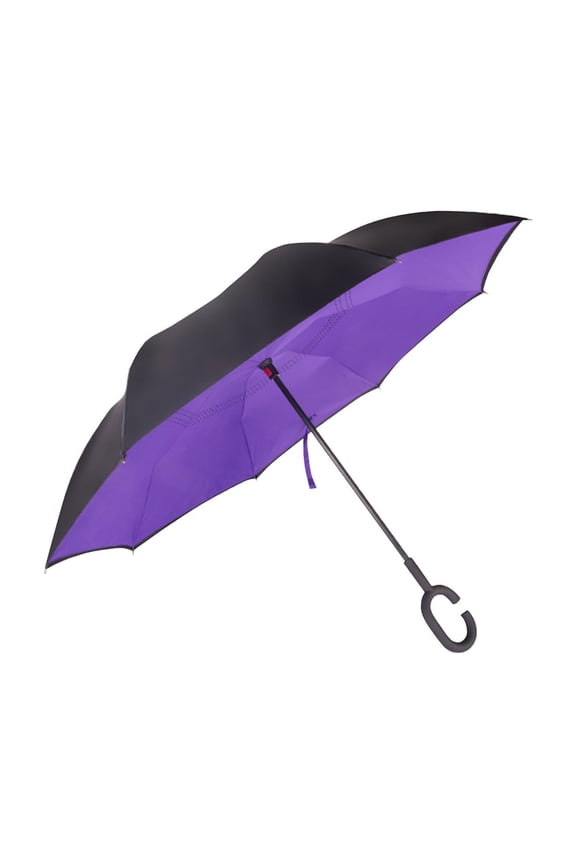 Windproof Double Layer Folding Inverted Umbrella, Self Stand Upside-Down Rain Protection Car Reverse Umbrellas with C-Shaped Handle
