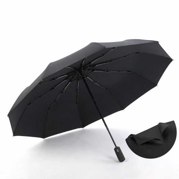 Windproof Double Layer Umbrella, Compact Travel Folding Umbrella, Automatic Opening & Closing Portable Wind & Rain Resistant Umbrella with 10 Ribs