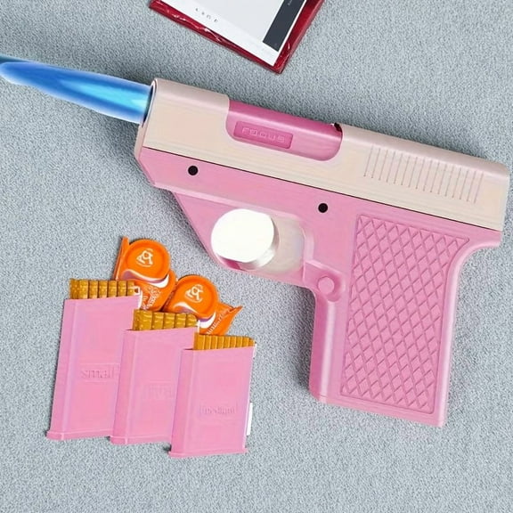 Windproof Flashlight Lighter - Portable Butane Lighter for Camping, BBQ & Emergency - Adjustable Flame, Dual-Function LED Lighter for Outdoor Survival & Kitchen Use