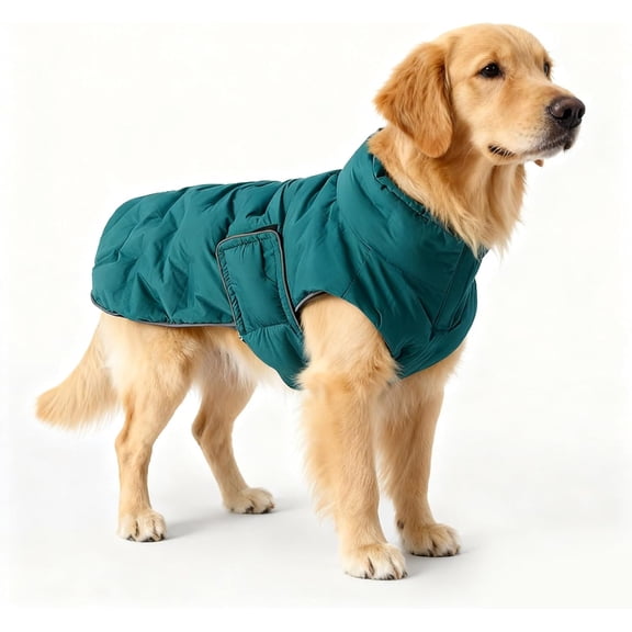 Windproof Fleece Dog Winter Coat, Reflective, for Medium Large Dogs