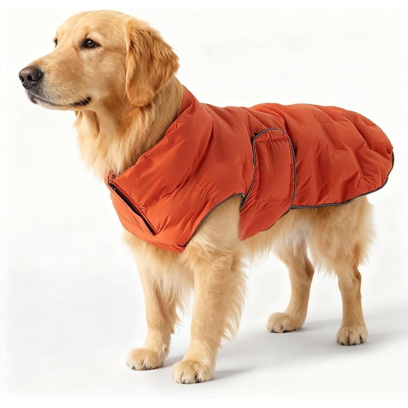Windproof Fleece Dog Winter Coat, Reflective, for Medium Large Dogs