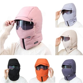 Windproof Full Cover Outdoor Riding Hat with Glasses Winter Windproof Full Cover Hat Mad Happy Hat One Size