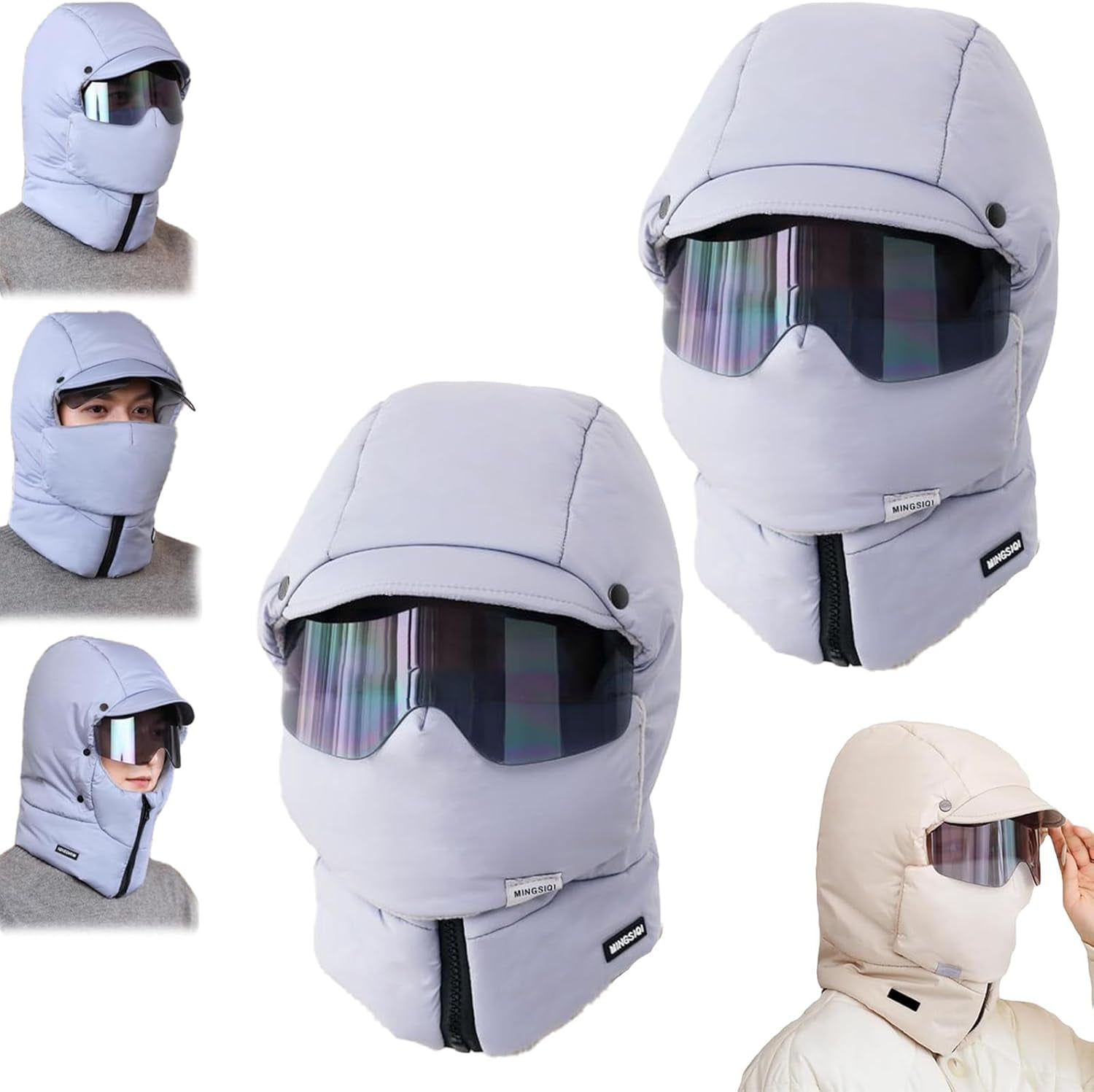 Windproof Full Cover Outdoor Riding Mask with Glasses, Patiyu Mask