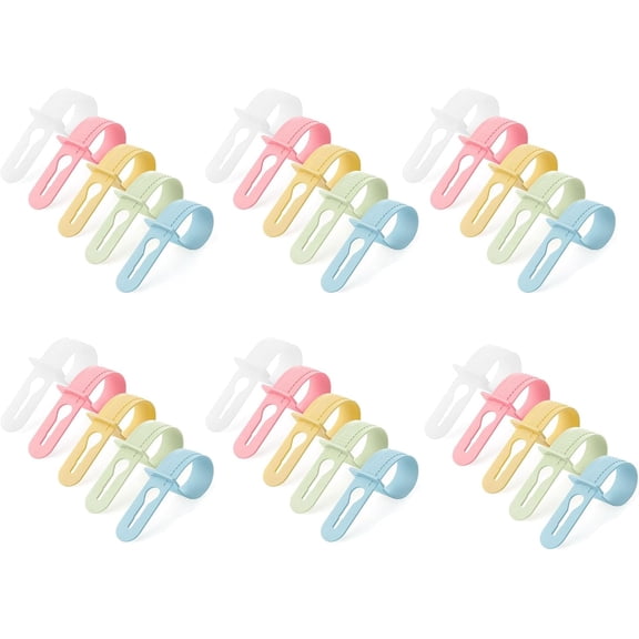 Windproof Hanger Hook, 30 Pcs 6.5 Inch PE Colorful Separate Cloth Drying Scratch for Hanger and Clothesline (30)