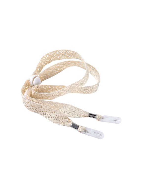 Windproof Hat Strap,Adjustable Lace Cotton Chin Cord with Spring Toggle