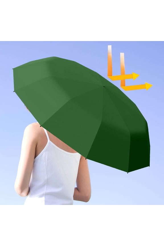 Windproof Inverted Travel Umbrella 12 Ribs Folding Automatic Reverse Umbrella with Reflective Safety Strip