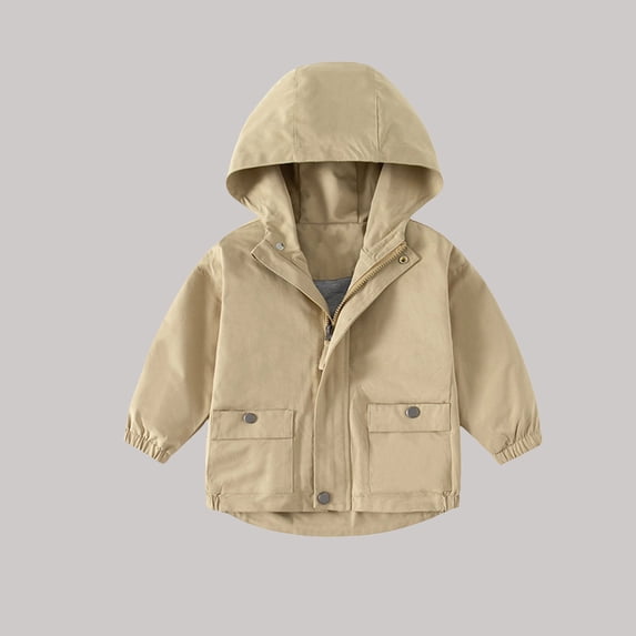 Windproof Jacket Kids Girls Windbreaker Hoodie Zip Up Girls Lightweight Jacket Fall Outfits Kids Trendy Clothes 6-7 Years
