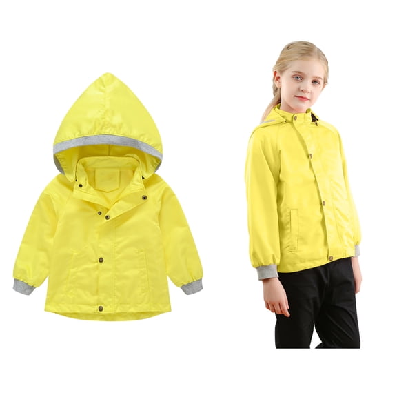 Windproof Jacket Kids Girls Windbreaker Hoodie Zip Up Light Jacket for Girls Fall Outfits Girls Clothes Size 4-5 Years