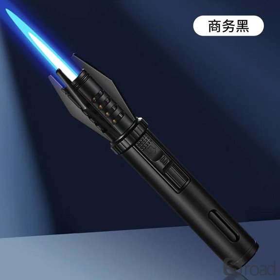 Windproof Jet Torch Lighter, Refillable Butane Gas Lighter With Strong Flame For Kitchen Cooking, Cigar, BBQ & Camping, Metal Build (Fuel Not Included) - Gift For Men