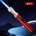thumbnail image 1 of Windproof Jet Torch Lighter, Refillable Butane Gas Lighter With Strong Flame For Kitchen Cooking, Cigar, BBQ & Camping, Metal Build (Fuel Not Included) - Gift For Men, 1 of 27