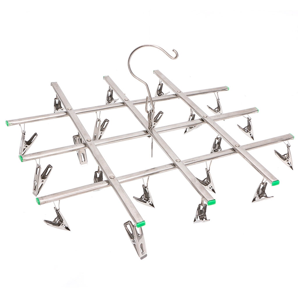 Windproof Laundry Hanger Collapsible Stainless Steel Hanging Rack 20