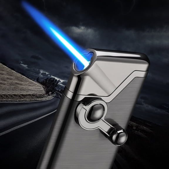 Windproof Lighter Under $5! Xqxayjr Pipe Lighter, Windproof Refillable Butane Lighter with Adjustable Blue Flame, for Outdoor Camping, Hiking, Kitchen Ignition