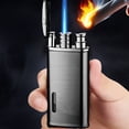 thumbnail image 1 of Windproof Lighter Metal Lighter Men's Gift Inflatable Lighter Gold Black Silver 6.9x3cm, 1 of 5