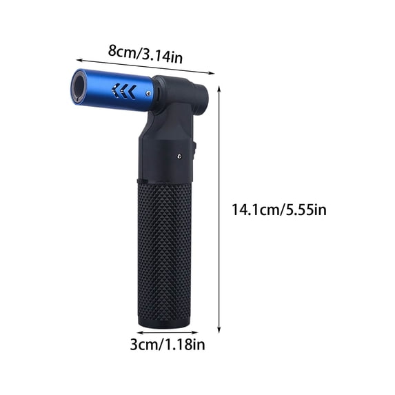 Windproof Lighter, Rechargeable Torch Lighter, Adjustable Flame Butane Lighter for Candles Fireplace BBQ, Portable Metal Alloy Design with Non-Slip Grip and Refillable Fuel
