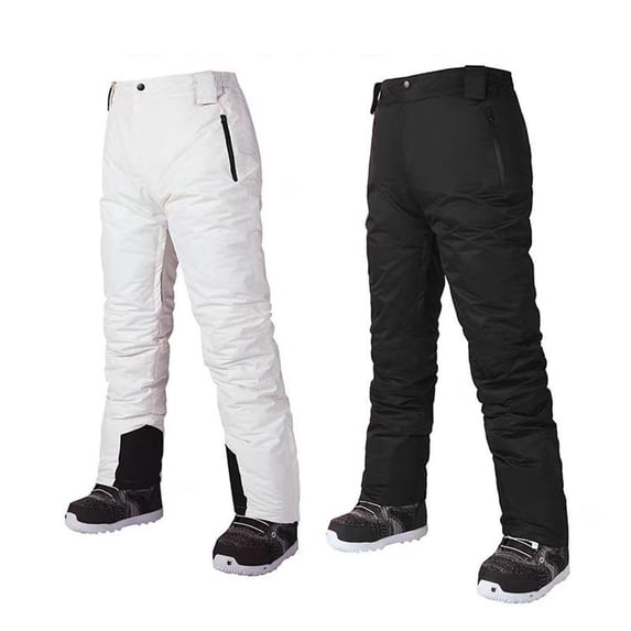 Windproof Lightweight Hiking Pants Men Solid Color Adult Ski Trousers Warm Insulated for Skiing Sports Winter Adventures Black M