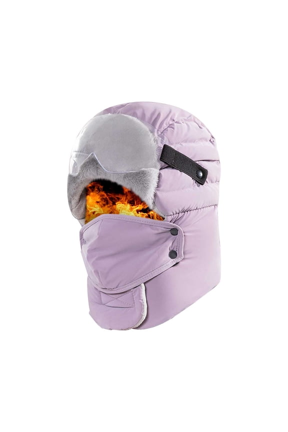 Windproof Mask Cycling Hood,Winter Cold-Proof Fleece Lining Face Shield for Biking and Scooters,Breathable Helmet-Compatible Warm Hat with Velvet Insulation AKLJWH