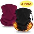 thumbnail image 1 of Windproof Neck Gaiters Face Mask  for Indoor Outdoor Activities Adjustable Neck Warmer Black Rose Red 2 Pieces, 1 of 8