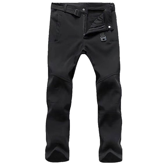 Windproof Outdoor Hiking Pants for Men, Warm and Durable Mountaineering Trousers with Multiple Zipper Pockets