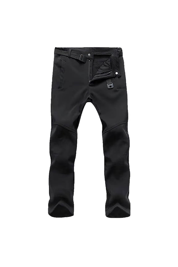 Windproof Outdoor Hiking Pants for Men, Warm and Durable Mountaineering Trousers with Multiple Zipper Pockets