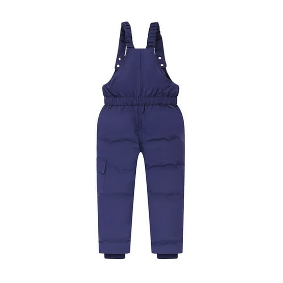 Windproof Pants Girls Boys Toddler Solid Color Thicken Snow Bib Ski Outdoor Winter Overalls Suspender Children's Trousers