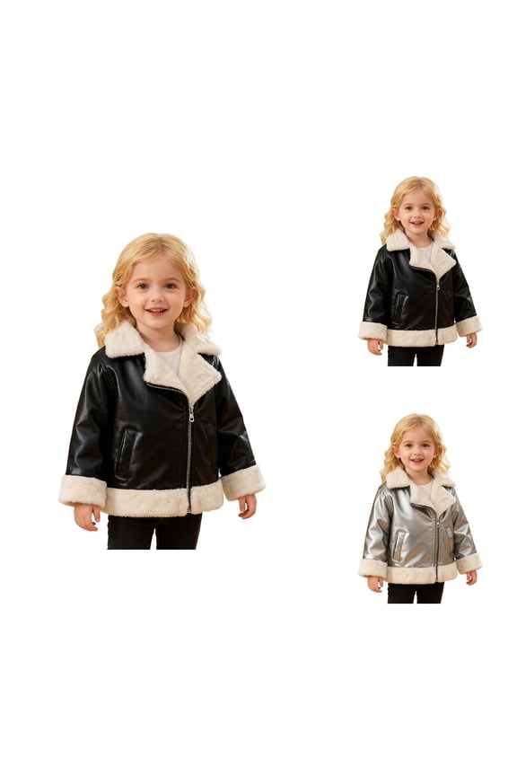 Windproof Quilted Kids Jacket for Boys and Girls, -Lined Warm Winter Coat with Collar and Pockets, Ages 1â11