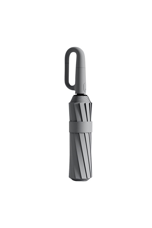 Windproof Reverse Automatic Folding Umbrella with Reflective Strip for Travel Rain and Sun Portable Ring Buckle Design