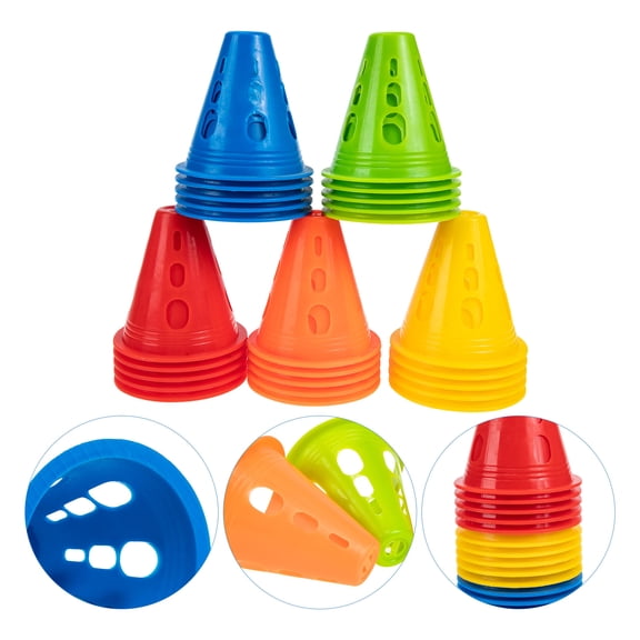 Pawsdot 25Pcs Small Cones for Roller Skating with Flat Bottom and Assorted Colors